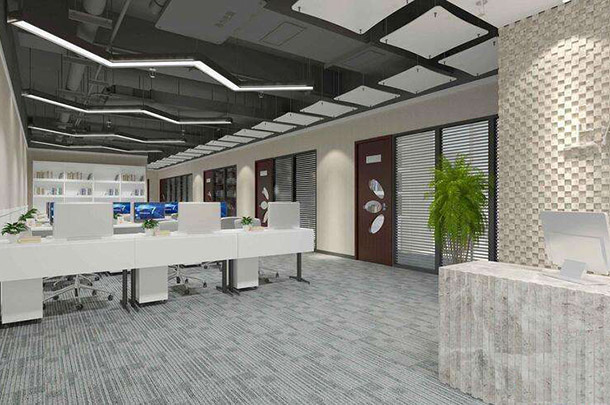 泰州市高港区办公室装修实景图2020